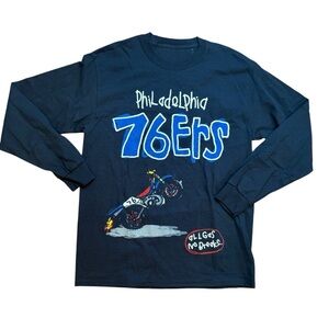 NBA Men's T-Shirt After School Special Black Philadelphia 76ers Long Sleeve Sz M